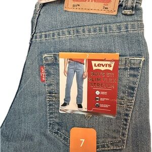 Levi's Boys' 511 Blue Jeans Slim Flex Stretch Size 7R Adjustable Waist West Lake